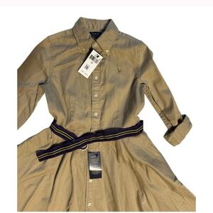 NWT Ralph Lauren Khaki Button-Up Shirt Dress